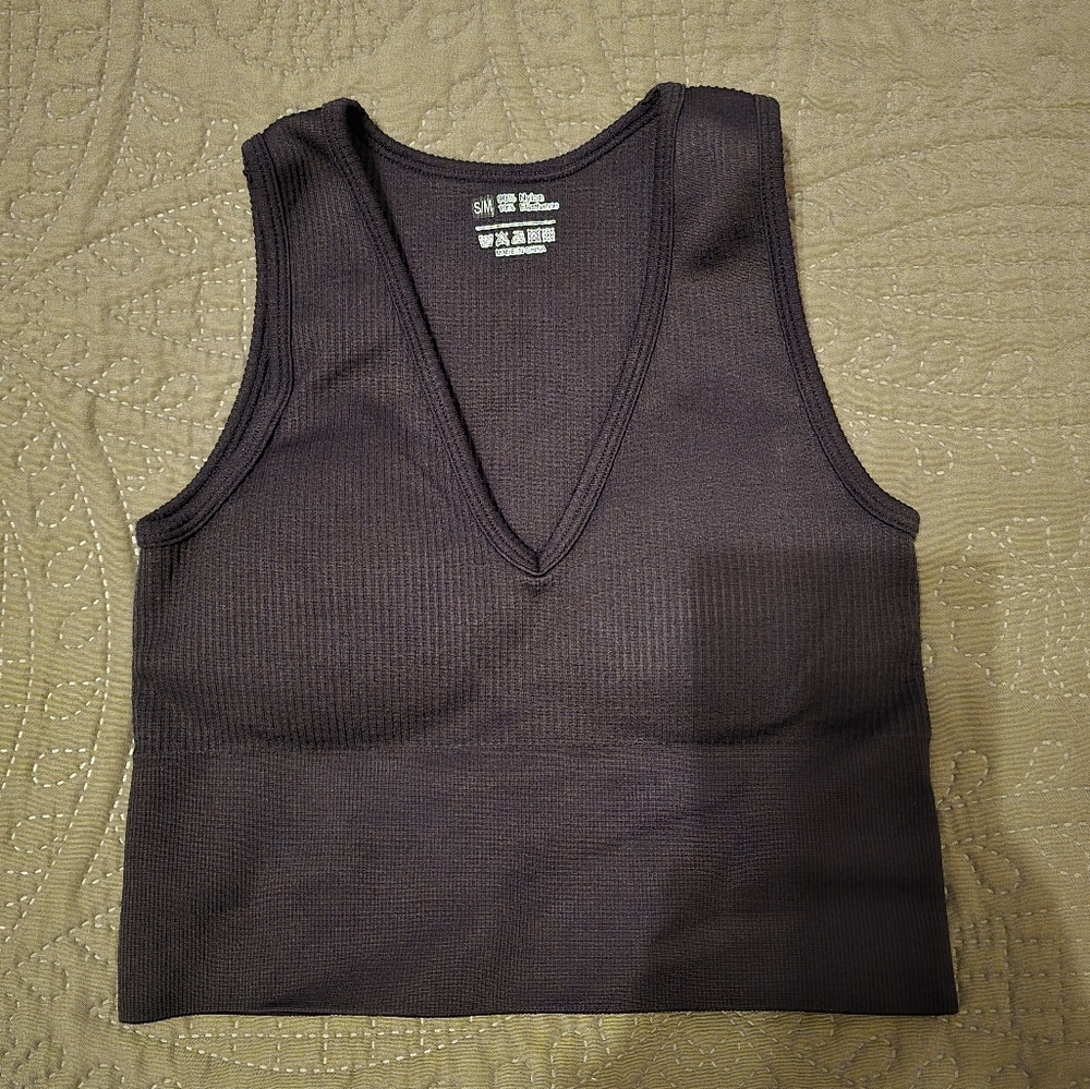 Black Cropped Tank Size S/M
